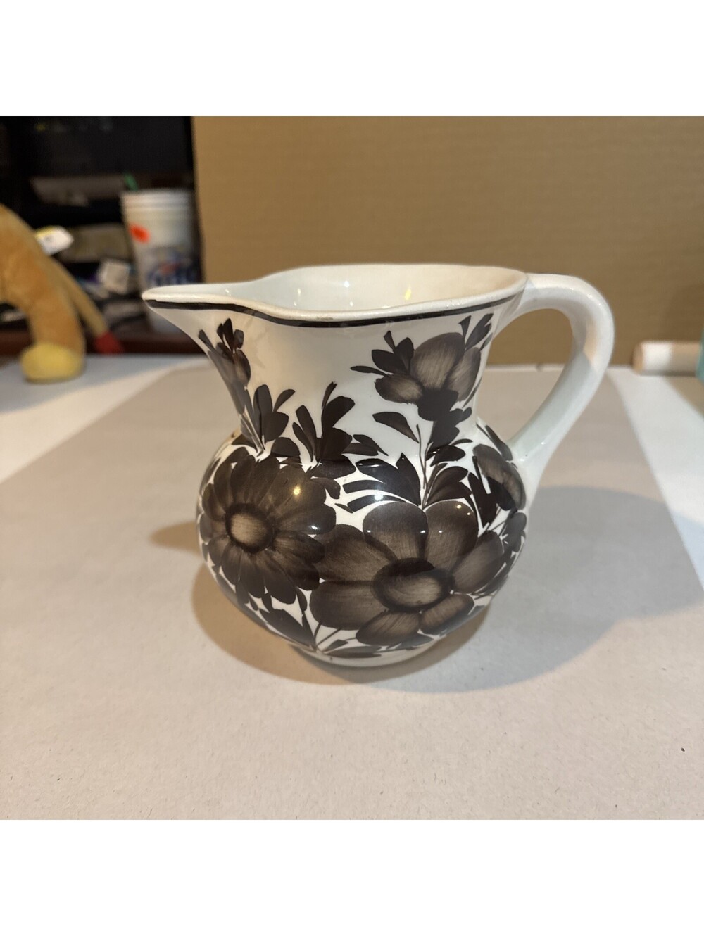 Hand made, Hand painted Vtg Italian Ceramic Pottery Pitcher